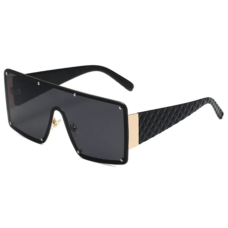 Негабаритные цельные солнцезащитные очки Для женщин, тренды 2023 года, Винтажные синие солнцезащитные очки без металлической оправы, Мужские очки для вождения с градиентными линзами UV400 - 2