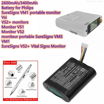 Медицинская батарея 863266, 989803166291,453564243501 для портативных мониторов Philips VS2 +, Monitor VS1 VS2, Vsi, SureSigns VM1