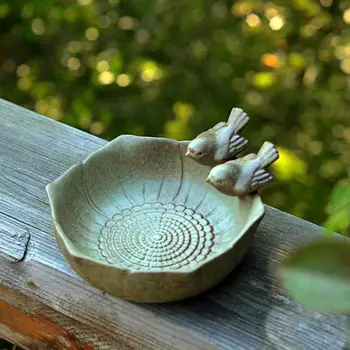 Ретро Керамический декор для птиц Аквариум Фруктовая тарелка Декор на открытом воздухе