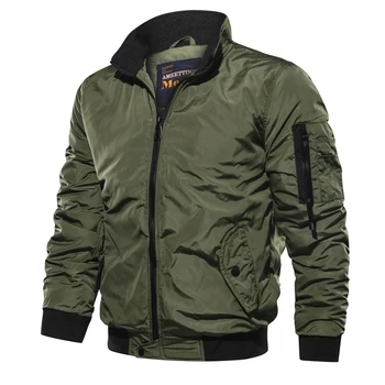 2023 Мужская осенне-зимняя ветрозащитная байкерская теплая куртка со стоячим воротником, мужская уличная повседневная модная куртка пилота, мужское пальто
