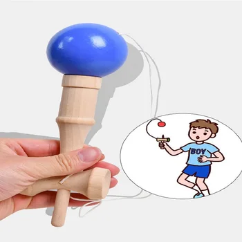 1 шт. Деревянная игрушка Kendama, Профессиональная Кендама, обучающая жонглированию мячом, традиционная игровая игрушка для детей, Случайная