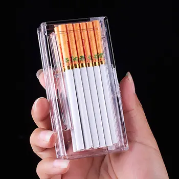Автоматический портсигар из прозрачного АБС-пластика вместимостью 20 штук, переносной влагостойкий, устойчивый к давлению ящик для хранения сигарет
