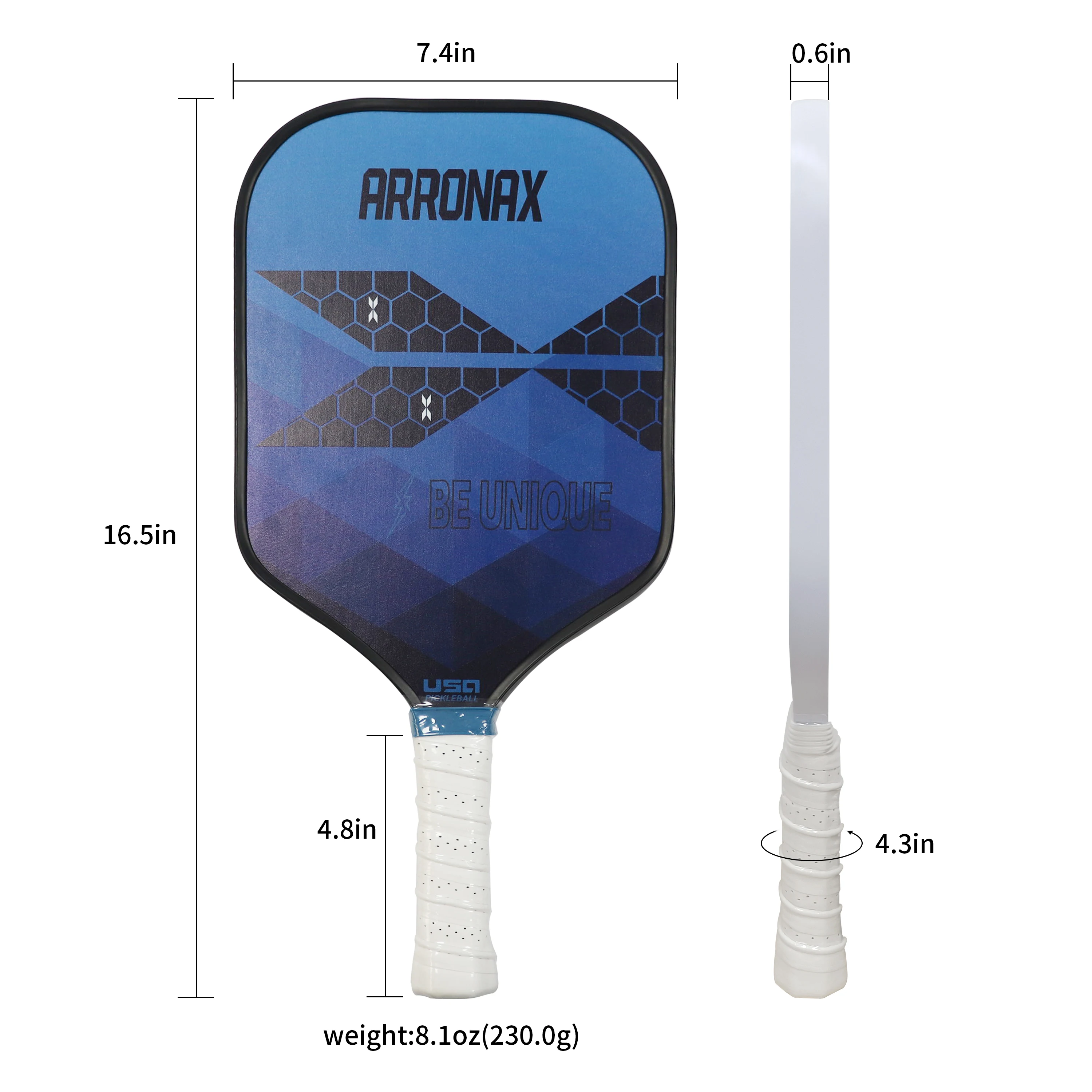 Чехол для ракетки для пиклбола с полностью углеродным волокном, полипропиленовая сотовая сердцевина, мяч дополнительно одобрен USAPA - 4