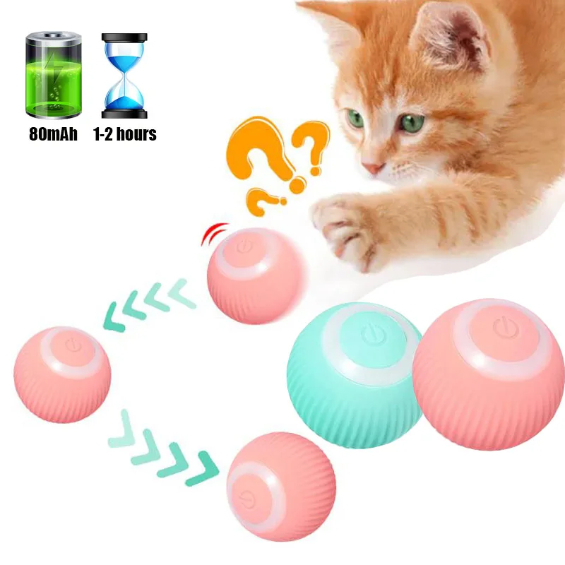 Автоматические умные игрушки для кошек, катающийся мяч, электрические игрушки для кошек, Интерактивная зарядка для дрессировки кошек, самодвижущиеся игрушки, товары для домашних животных - 1