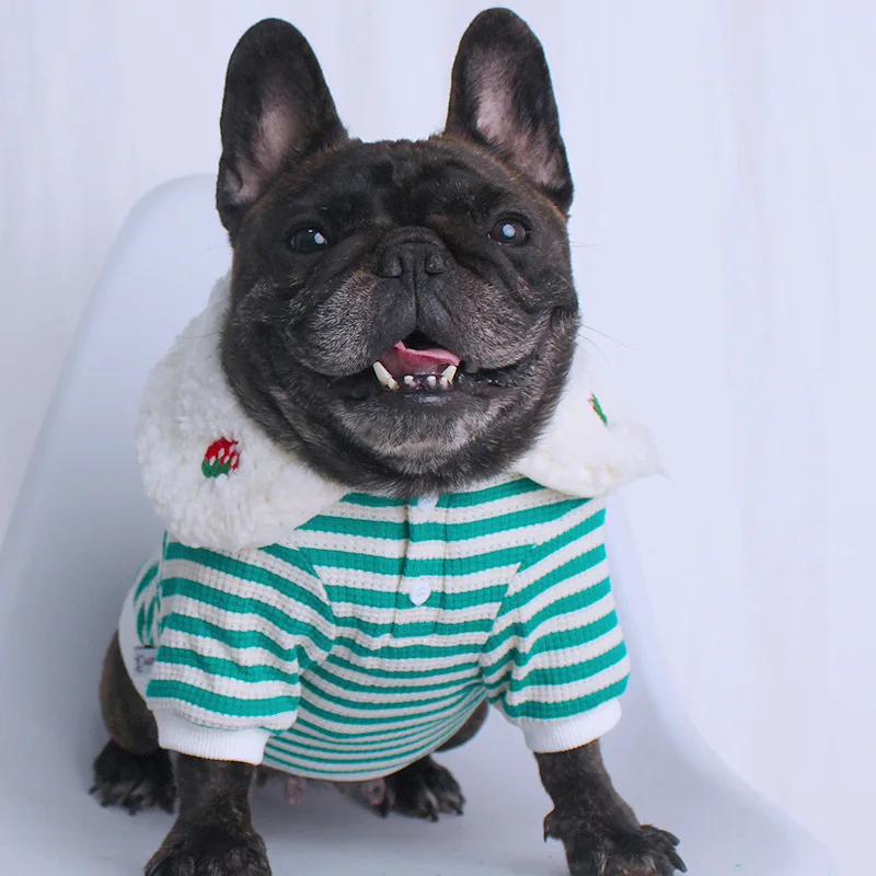 Осенне-зимняя одежда для щенков мопса корги, утепленная флисом одежда для собак, плюшевый мишка, одежда для французского бульдога Сиба-ину среднего размера - 2