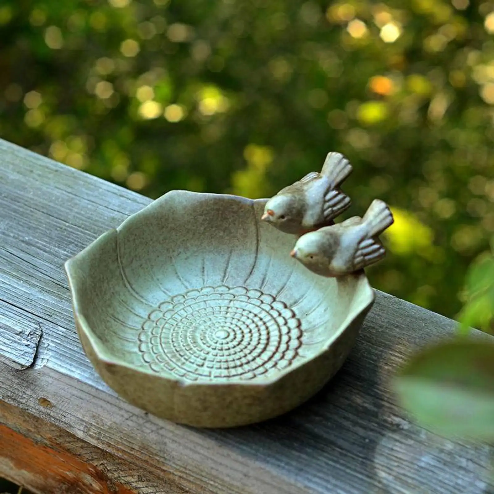 Ретро Керамический декор для птиц Аквариум Фруктовая тарелка Декор на открытом воздухе - 0