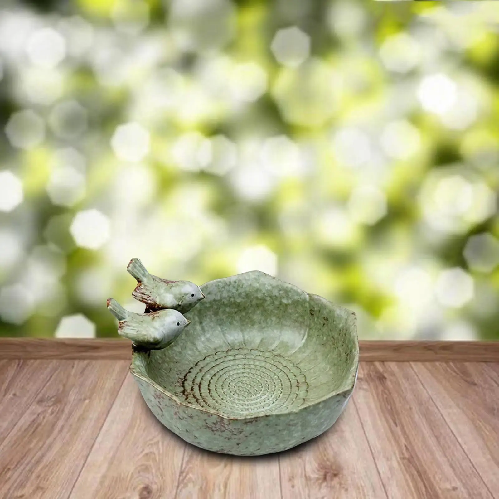 Ретро Керамический декор для птиц Аквариум Фруктовая тарелка Декор на открытом воздухе - 2