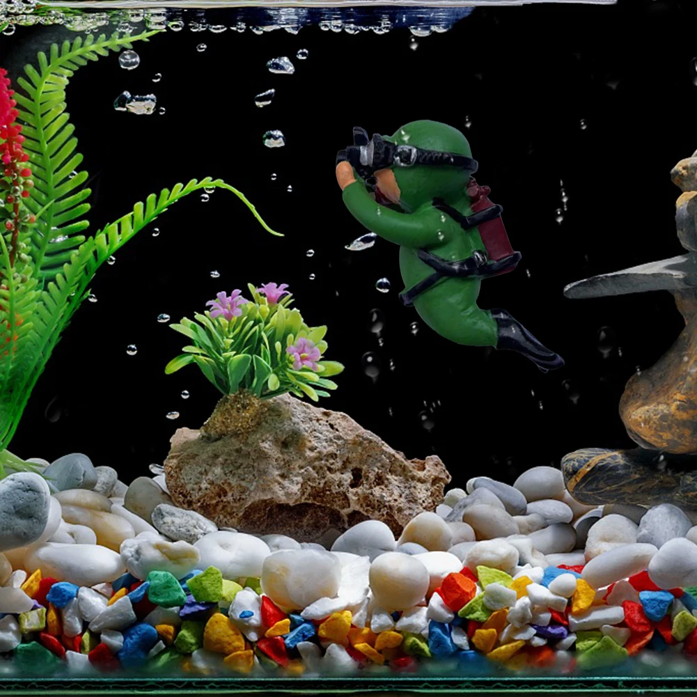 Аквариум для дайверов с подводным пейзажем, аквариум с водными плавающими украшениями, декор - 5