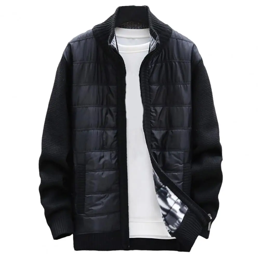 Куртка, пальто, стильный мужской свитер, пальто с воротником-стойкой, планка на молнии, осенне-зимняя модная мужская куртка - 5