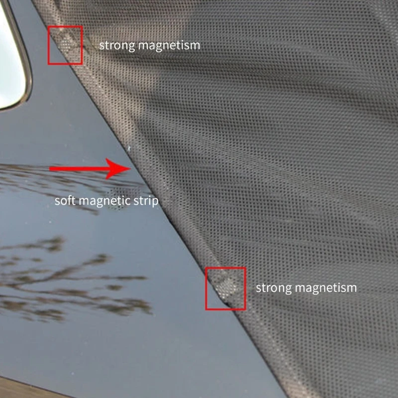 Москитная сетка на задней двери автомобиля 50JA, магнитное крепление, походная вентиляционная сетка для багажника внедорожника, защита от комаров, солнцезащитный козырек - 4