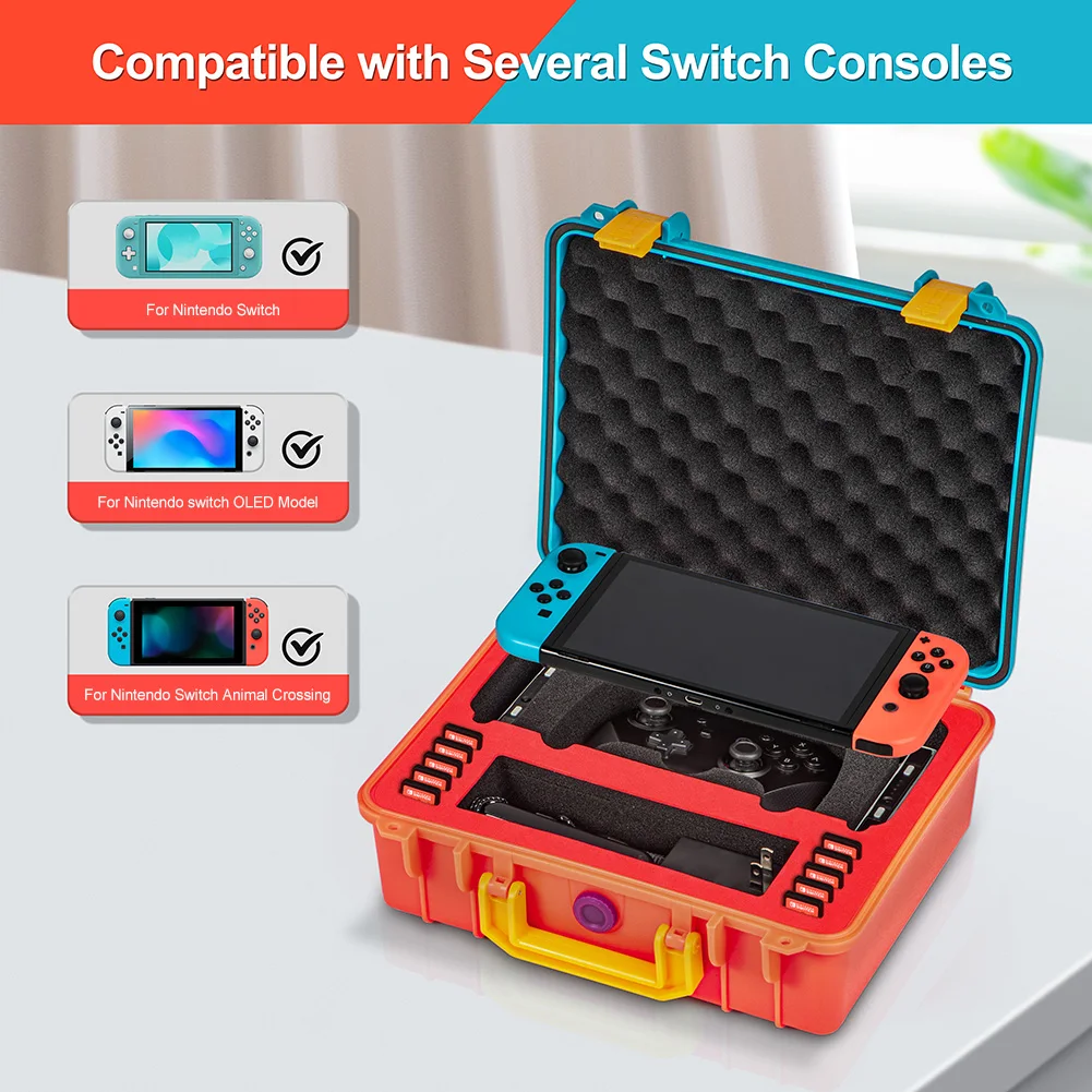 Чехол для игрового планшета, водонепроницаемая коробка для рук, коробка для игровой консоли большой емкости, портативная коробка из полипропилена, прочный подшипник, лучший подарок для Nintendo Switch - 1