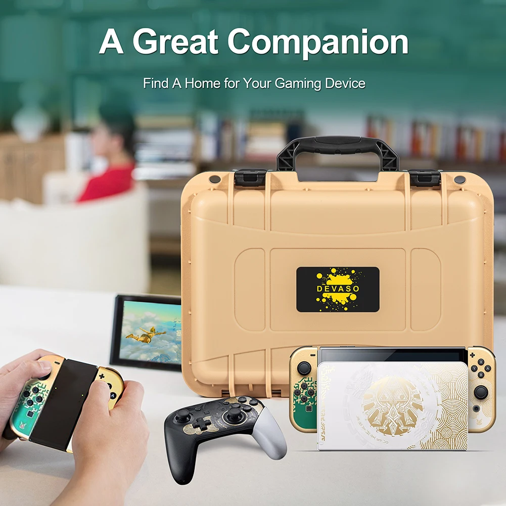 Чехол для игрового планшета, водонепроницаемая коробка для рук, коробка для игровой консоли большой емкости, портативная коробка из полипропилена, прочный подшипник, лучший подарок для Nintendo Switch - 3