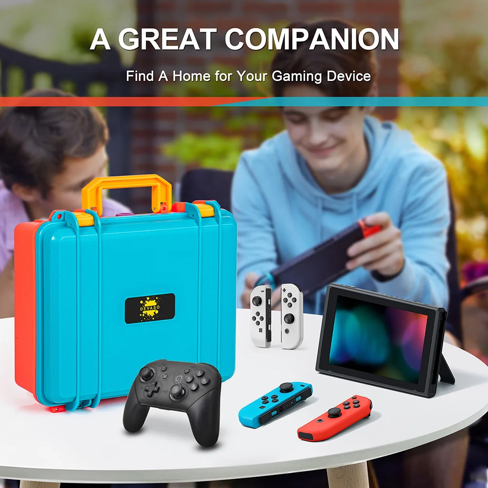 Чехол для игрового планшета, водонепроницаемая коробка для рук, коробка для игровой консоли большой емкости, портативная коробка из полипропилена, прочный подшипник, лучший подарок для Nintendo Switch - 4
