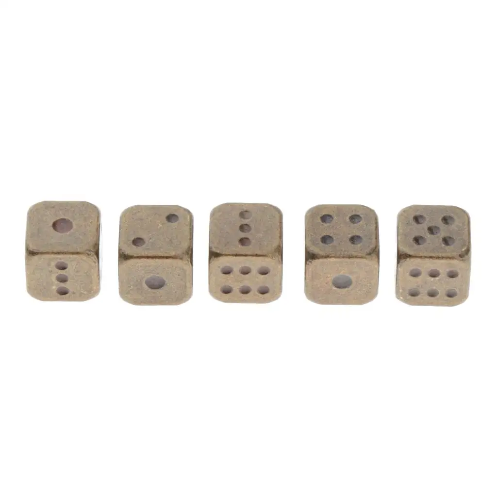 5шт Многогранных кубиков из цинкового сплава D6 для игры в кости на KTV - 3