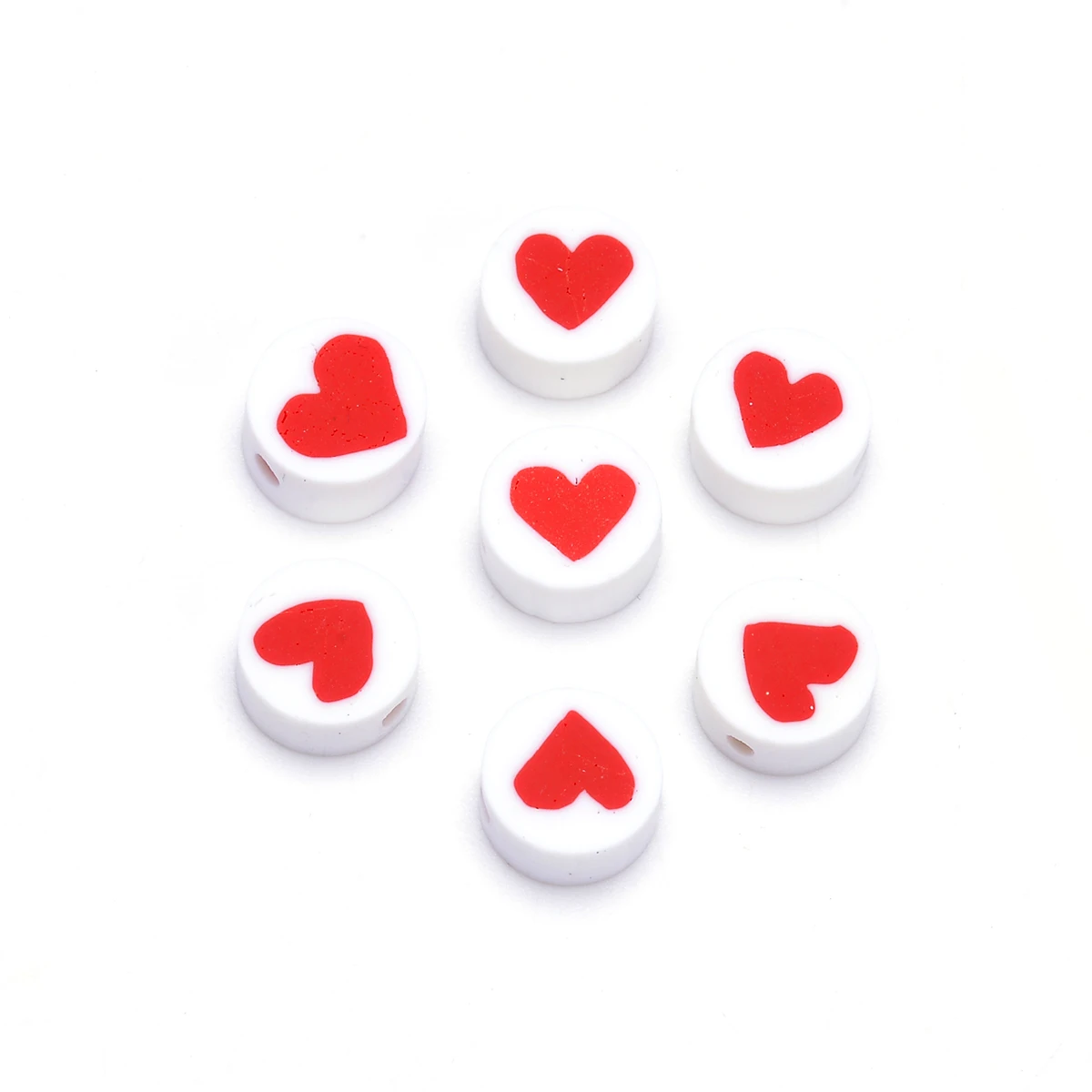 30шт 10 мм Y2K Красное Сердце Любви Полимерные Глиняные Бусины Свободные Heishi Распорные Бусины для Изготовления Ювелирных Изделий DIY Браслеты Ожерелье Аксессуары - 5