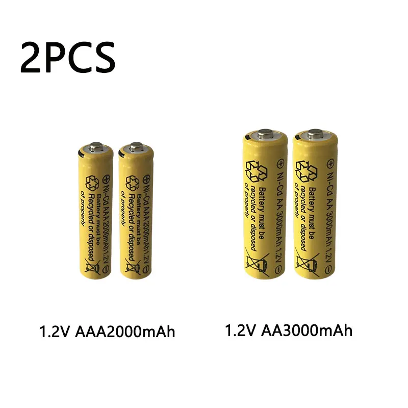 Никель-кадмиевая аккумуляторная батарея 1,2 В AA + AAA 3000 мАч Подходит для беспроводных мышей, пультов дистанционного управления и других устройств - 1