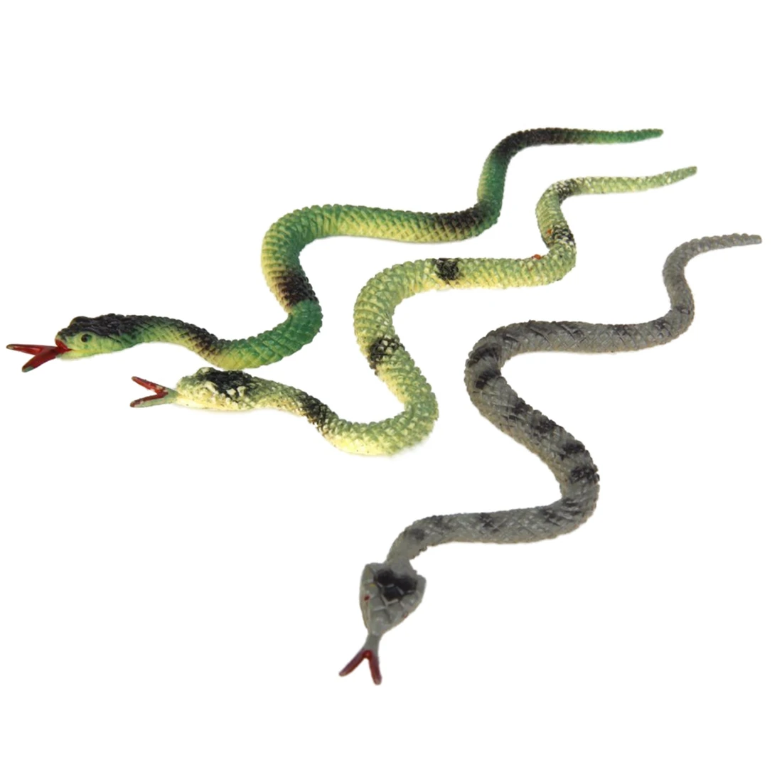 Пластиковая игрушка-модель рептилии животного змеи 12шт разноцветная - 5