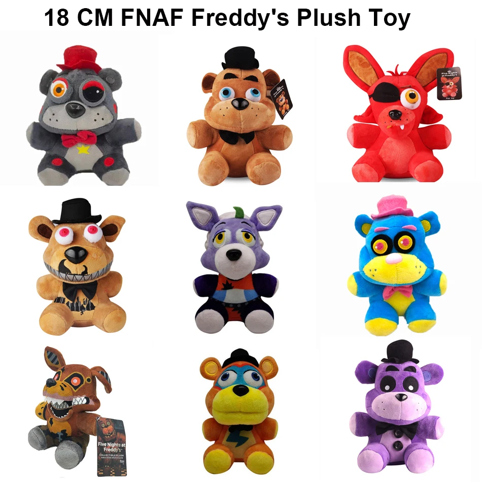 Горячие 18-сантиметровые плюшевые игрушки FNAF, кукольные игровые животные, Медведь, Кролик, Лисичка, Плюшевая кукла, мягкие игрушки для детей, подарки детям на День рождения - 0