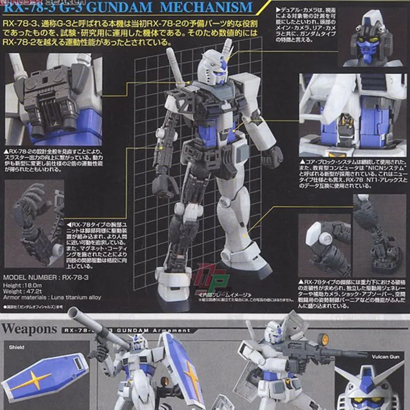 [В наличии] Модель Bandai/BANDAI MG 1/100 G3 Gundam RX-78-3 версии 2.0 Action Assembly - 4