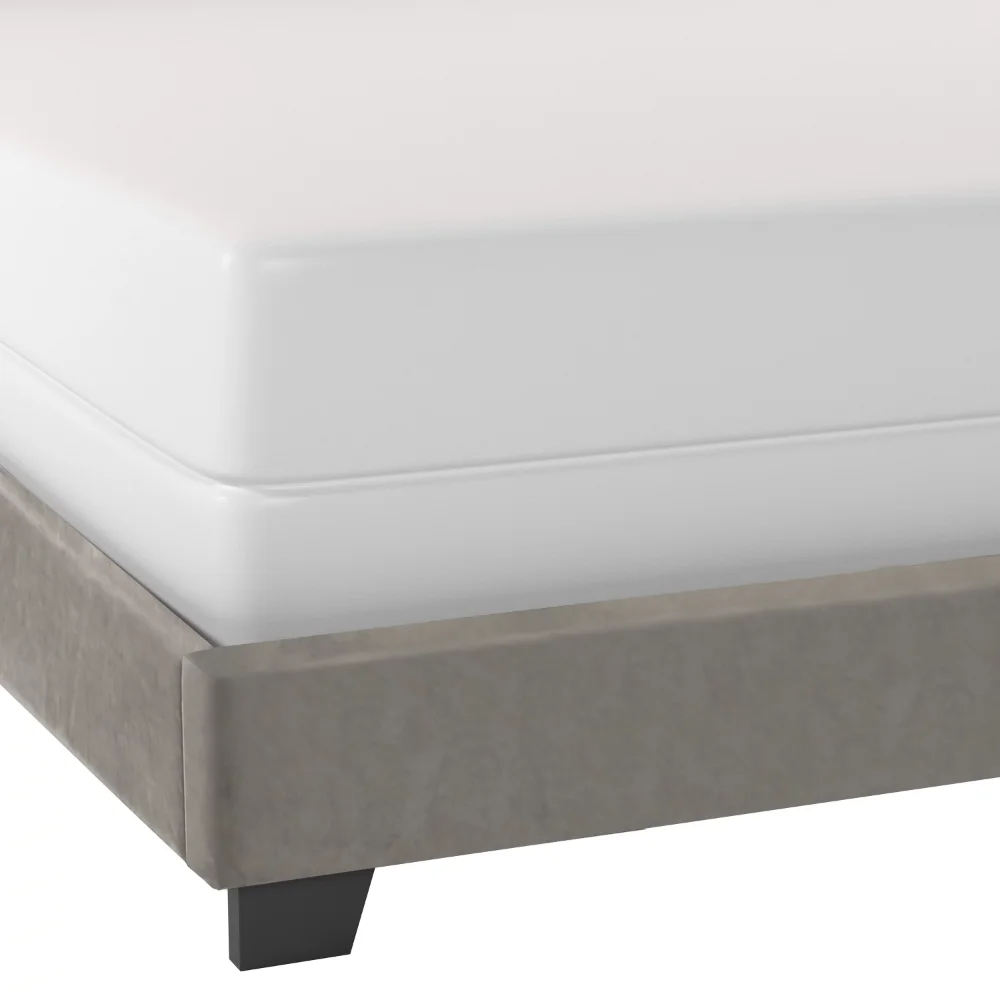 Двуспальная кровать с мягкой обивкой Reece Channel, платиново-серая, от Hillsdale Living Essentials twin bed framework - 2