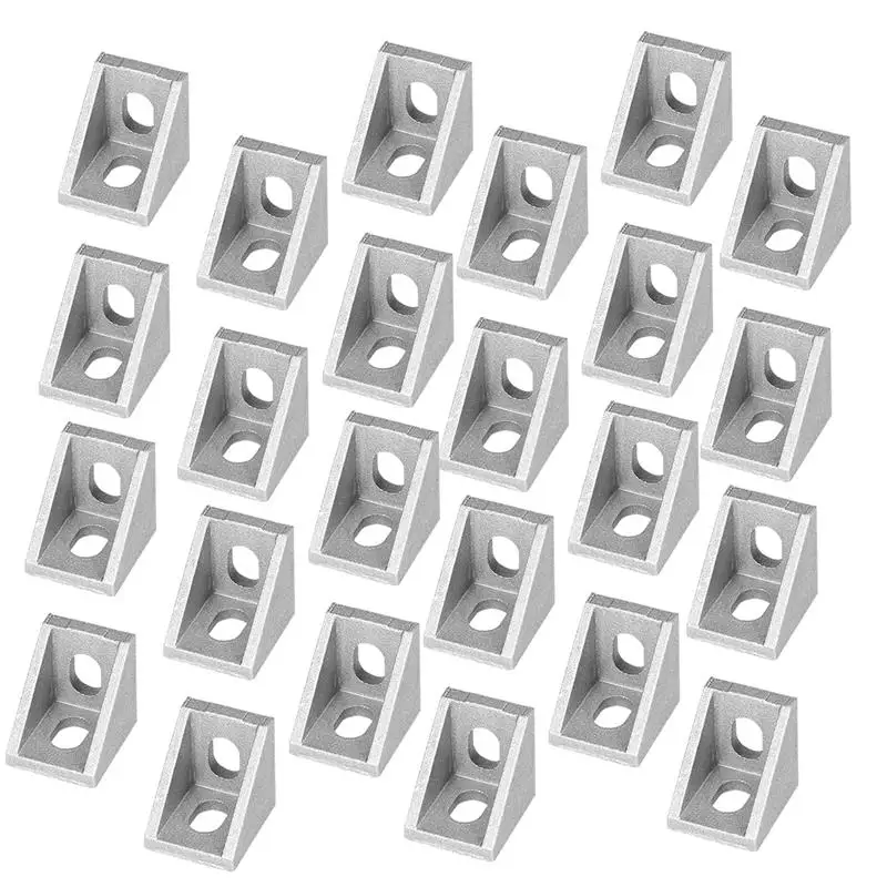 50шт Угловые кронштейны из алюминиевого сплава Соединительный Угловой угол L-образный кронштейн Крепежный элемент для Т-образной алюминиевой экструзионной мебели 2028 2020 - 5