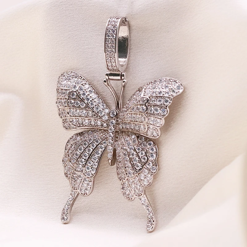 Подвеска для изготовления ювелирных изделий, посеребренное ожерелье, бабочка, подарок большого размера для женщин - 1