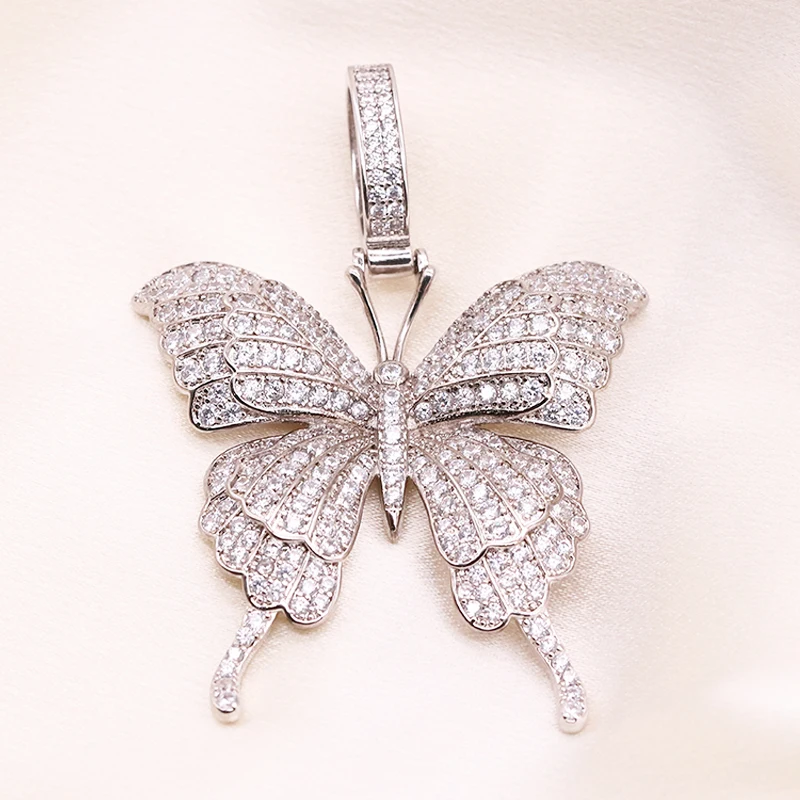 Подвеска для изготовления ювелирных изделий, посеребренное ожерелье, бабочка, подарок большого размера для женщин - 5