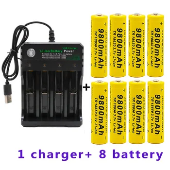New.Batería de iones de litio GTF 18650 Original, linterna recargable 18650, 3,7 V, para Linterna + cargador USB