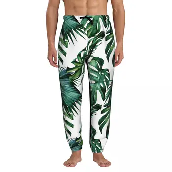 Мужские спортивные штаны для бега трусцой Palm Leaves с карманами, спортивные брюки с открытым низом