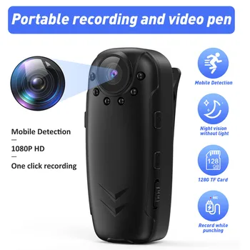 Мини-камера Рекордер правоохранительных органов Запись видео 1080P Профессиональная Портативная камера для тела, видеокамеры с длительным сроком службы батареи