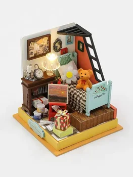 Набор детских миниатюрных деревянных кукольных домиков Подарочные игрушки Коробка для комнаты Кукольный Домик Мебельная коробка Театральная игрушка для детского Дня Рождения