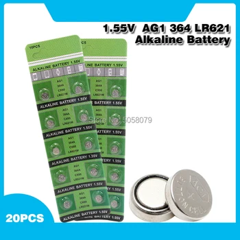 20шт AG1 AG 1 Часы Clock Battery Pilas LR621 LR 621 LR621W SR621SW SR621 1.55 V Кнопочные Батарейки для Монет
