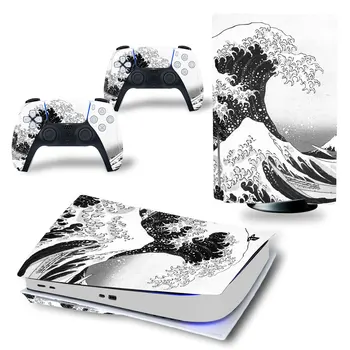 Наклейка для консоли PS5 Disc Edition и 2 контроллеров, защитные аксессуары, наклейка для PS5 Disc с дизайном 