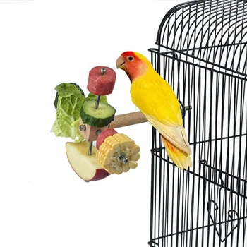 Принадлежности для птиц Игрушка для укуса Попугая Big Brother Развивающий проигрыватель Вилка для фруктов Кукуруза Кормление овощей
