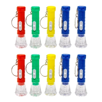 Упаковка из 10 ярких мини-светодиодных брелоков-фонариков, Брелок для ключей, Маленький Фонарик