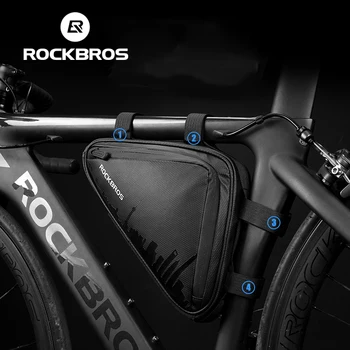 ROCKBROS Bike Треугольная сумка на передней раме велосипеда, сверхлегкая трубка, небольшой пакет, сумка для инструментов для ремонта, аксессуары для занятий велоспортом на открытом воздухе