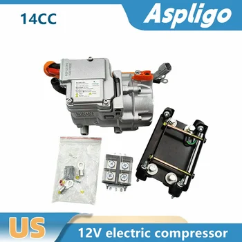 Автомобильный компрессор кондиционера Aspligo 12v 14CC Универсальный Электрический Автоматический компрессор кондиционера для кемпинга, грузовика, автобуса, лодки
