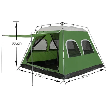 семейная роскошная палатка на 6-8 человек, водонепроницаемая складная палатка с мгновенной установкой, кемпинг на открытом воздухе