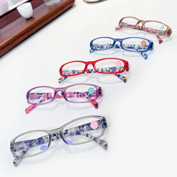 Очки для чтения на пружинных петлях, модные женские очки для чтения со свежим принтом, маленькая оправа, сверхчистые высококачественные очки для дальнозоркости