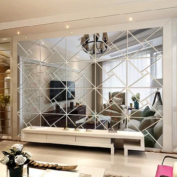 4шт 3D квадратных зеркальных наклеек, Самоклеящаяся настенная паста, акрил, сделай сам, Современное искусство, домашний декор для гостиной, украшения спальни