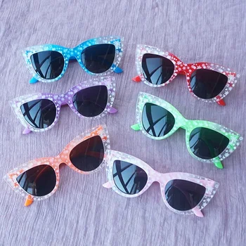 Линзы с рисунком снежинки, очки PartyPhotography, детские солнцезащитные очки в форме сердца, солнцезащитные очки с защитой от УФ 400, детские солнцезащитные очки