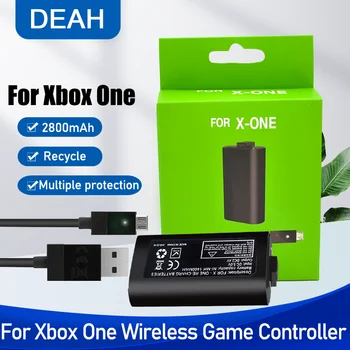 Литиевая аккумуляторная батарея емкостью 2800 мАч для Xbox One, сменные аккумуляторы для беспроводных игровых контроллеров XBOX ONES / X + USB-кабель длиной 2,75 м