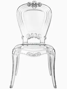Французский акриловый прозрачный хрустальный стул туалетный столик стул со спинкой в дворцовом стиле призрачный стул сетка красный свет роскошный стул для макияжа