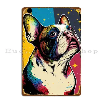 Металлическая табличка Frenchie Bulldog Для гостиной На заказ Забавная Кухня Создание жестяной вывески Плакат