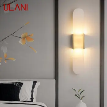 Роскошные настенные бра ULANI, латунный мраморный светодиодный современный настенный светильник, декоративный для спальни, гостиной, офиса