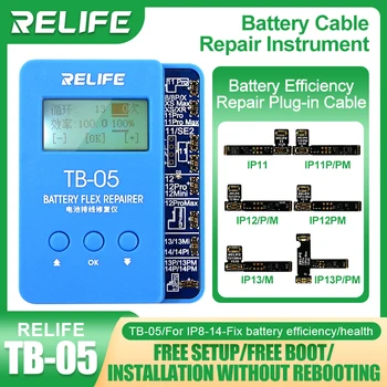 Инструмент для ремонта аккумулятора RELIFE TB-05 для IP11-13/Pro /Pro Max Считывание Данных Батареи Запись Предупреждение О Состоянии Батареи Исправление ошибки