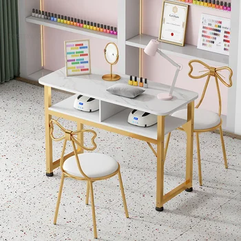 Современные минималистичные маникюрные столы, мебель для салонов, японский Одноместный двойной маникюрный стол, стул, Профессиональные столы для маникюра U