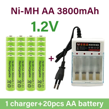 Аккумуляторная батарея AA 3800mAh Aa1.2v Ni MH Аккумуляторная Батарея, Применимая К Бесплатному распространению Игрушек со светодиодной лампой Mp3