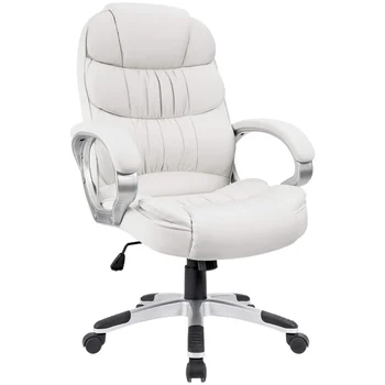 Конференц-кресла С высокой спинкой, кресло руководителя из искусственной кожи, Офисное кресло бизнес-менеджера, Регулируемое Эргономичное Вращающееся рабочее кресло