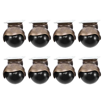 8 Комплектов поворотных верхних пластин с шариковыми колесиками с капюшоном, античная бронза (1,5 дюйма без тормоза)